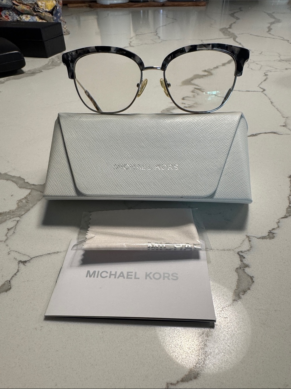 Michael Kors Gray Tortoiseshell-Top Cat Eye Glasses- - Picture 10 of 12